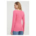 Bavlněné tričko s dlouhým rukávem Marc O'Polo růžová barva, 400226152199