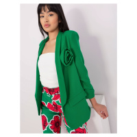 Zelená elegantní sako s květinou