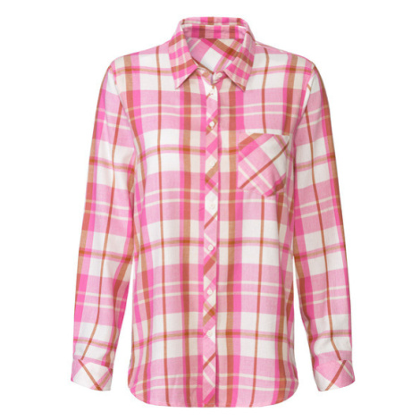 esmara® Dámská flanelová košile (kostka/růžová/bílá)
