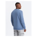 Men's mélange sweatshirt with embroidered logo - indigo V4 OM-SSNZ-0163