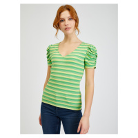 Orsay Žluto-zelené dámské pruhované tričko - Dámské