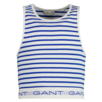 TOP GANT STRIPED RIBBED TANK TOP modrá