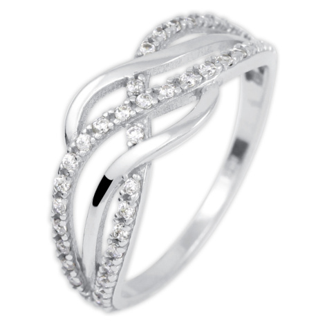 Brilio Silver Půvabný stříbrný prsten se zirkony 426 001 00512 04