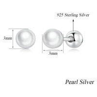 Stříbrné náušnice puzety s perlou