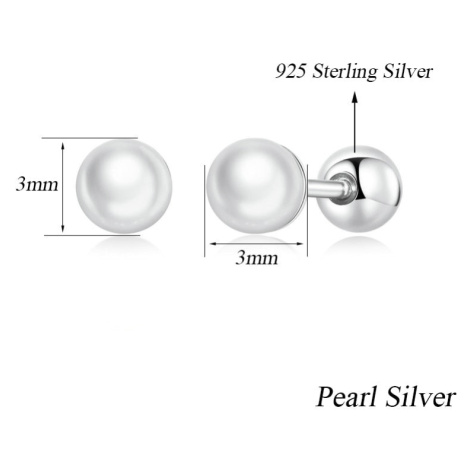 Stříbrné náušnice puzety s perlou LOAMOER