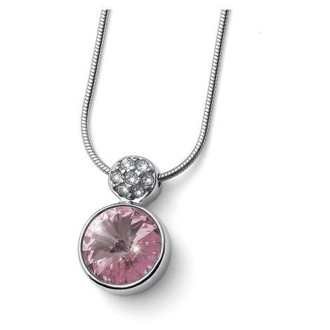 Oliver Weber Oslnivý náhrdelník s růžovým krystalem Wake 12267 319