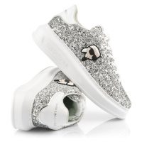 Tenisky karl lagerfeld kapri karl nft lo lace heavy glitter silver