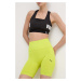 Tréninkové šortky Puma Shapelux Seamless zelená barva, hladké, high waist, 524386