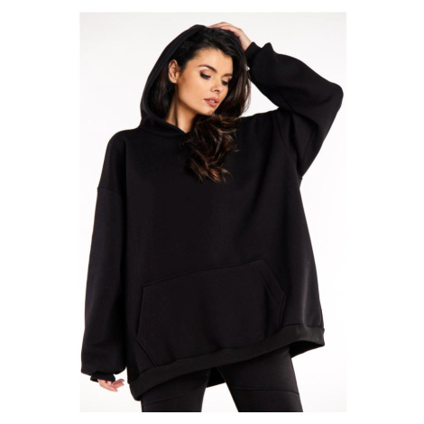 Černá dámská oversize mikina s kapucí