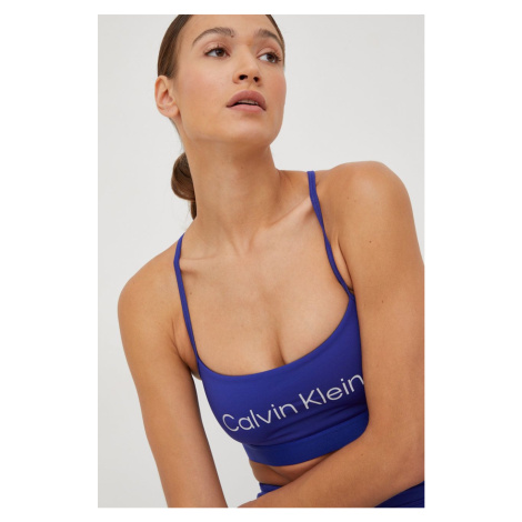 Sportovní podprsenka Calvin Klein Performance Ck Essentials tmavomodrá barva