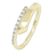 Brilio Něžný dámský prsten ze žlutého zlata s krystaly 229 001 00857 53 mm