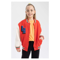 DEFACTO Girls College Collar Bomber Cardigan