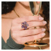 Masivní zlatý prsten růžová lilie Listese