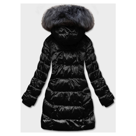 Černá dámská metalická zimní bunda (B8072-1) S'WEST