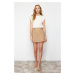 Trendyol Mink High Waist A-Line Mini Woven Skirt