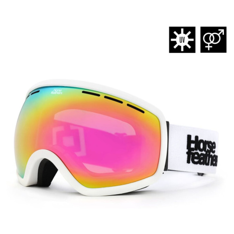Horsefeathers Snowboardové brýle Knox - bílá/mirror růžová