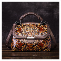 Kožená vzorovaná kabelka ve stylu vintage
