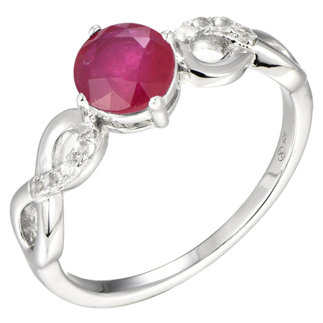 Brilio Silver Půvabný stříbrný prsten s rubínem Precious Stone ML00713H