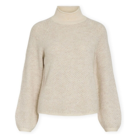 Vila Noos Lory High Knit - Eggnog Béžová