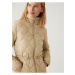 Béžový dámský prošívaný kabát z peří a prachového peří Marks & Spencer