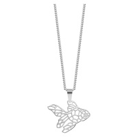 Preciosa Stylový ocelový náhrdelník Origami Fish s kubickou zirkonií Preciosa 7441 00