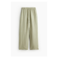 H & M - Natahovací kalhoty z lněné směsi - zelená