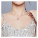 GRACE Silver Jewellery Stříbrný náhrdelník se zirkony Strom života - stříbro 925/1000, srdce NH-