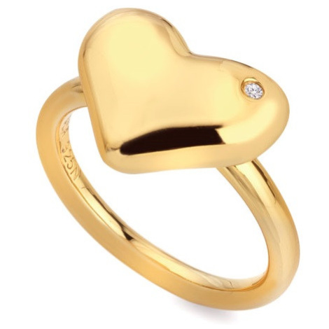 Hot Diamonds Romantický pozlacený prsten s diamantem Jac Jossa Soul DR277