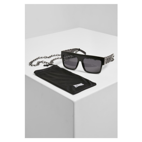 Sunglasses Zakynthos with Chain - black/silver Urban Classics