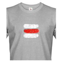 Pánské tričko s potiskem červené turistické značky - ideální turistické tričko