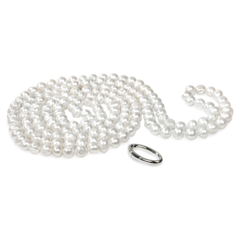 JwL Luxury Pearls Dlouhý náhrdelník z bílých pravých perel JL0076