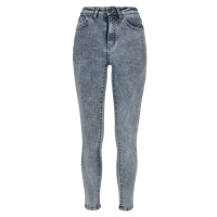 Ladies High Waist Skinny Jeans - light skyblue washed