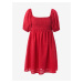Červené krátké šaty s balonovými rukávy Salsa Jeans Aruba