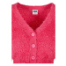 Ladies Cropped Feather Cardigan - hibiskus pink