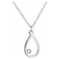 Evolution Group Stříbrný náhrdelník s krystalem Swarovski bílá kapka 32058.1