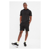 Trendyol Black Men's Regular/Regular Fit Hooded, Shorts and Tracksuit Set