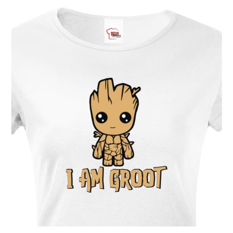 Dámské tričko Groot z filmu Strážci galaxie - Já jsem Groot na triku  BezvaTriko | Modio.cz