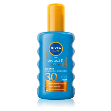 Nivea Sun Protect & Bronze sprej na opalování podporující zhnědnutí SPF 30 200 ml