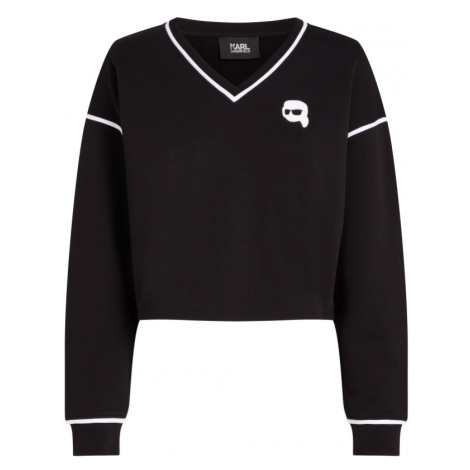 Mikina karl lagerfeld ikonik 2.0 cropped sweatshirt černá