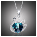 GRACE Silver Jewellery Stříbrný náhrdelník Swarovski Elements Kelly - labuť, srdce NH1112-YP1053