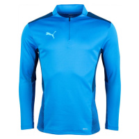 Puma TEAMCUP 1/4 ZIP TOP Pánská tréninková mikina, modrá, velikost