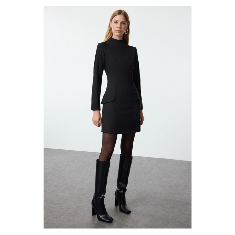 Trendyol Black A-Line Pocket Detailed Mini Woven Dress