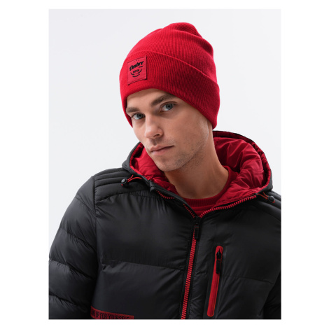 Červená pánská čepice Ombre Clothing H103