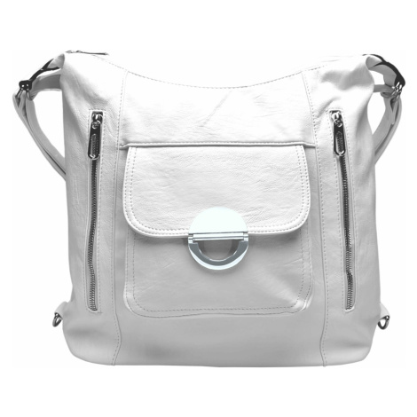 Velký bílý kabelko-batoh 2v1 s kapsami Callie Tapple