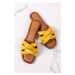 Žluté kožené nízké pantofle 5-27117