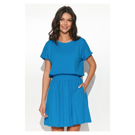 Modré bavlnené krátke šaty NU439 Numinou