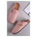 Růžové semišové pantofle Navea