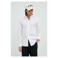 Košile Bruuns Bazaar pánská, bílá barva, regular, s límečkem button-down