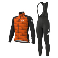 ALÉ Cyklistická zimní bunda a kalhoty - SHARP + WINTER - černá/oranžová