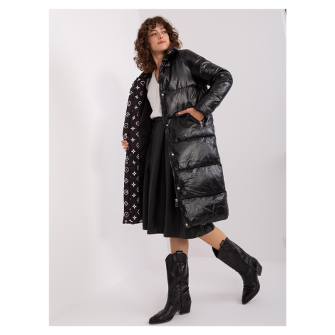 Černá dámská dlouhá péřová zimní bunda s prošíváním Factory Price